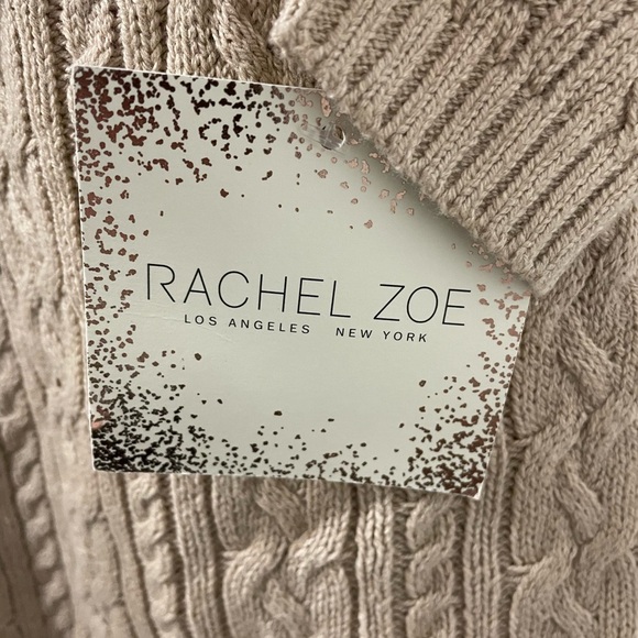 Rachel Zoe Cable Knit Sweater Dress Set – Leopard Faux Fur Vest & Pom Hat - 18M - Picture 5 of 7